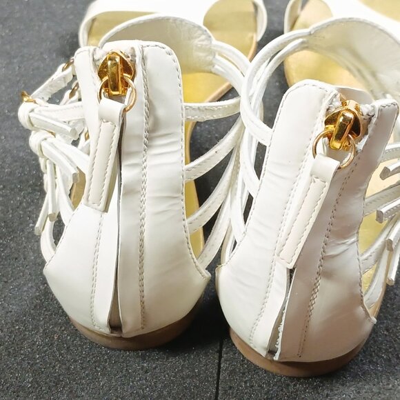 Giuseppe Zanotti E0SP05 White Gold Gladiator Sandals 37.5 / US 7.5 w/ Box Good C - Picture 11 of 16